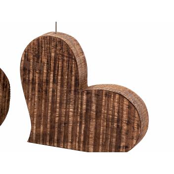 Fotoständer Blumenvase Set 3-teilig Herzen Fotohalter Mangoholz massiv