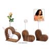 Fotoständer Blumenvase Set 3-teilig Herzen Fotohalter Mangoholz massiv