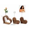Fotoständer Blumenvase Set 3-teilig Herzen Fotohalter Mangoholz massiv