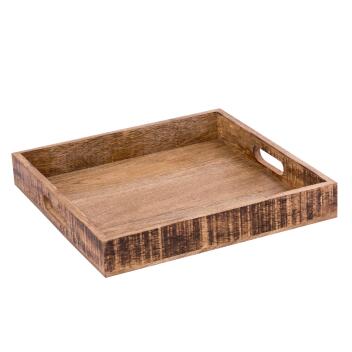 Holztablett Servierbrett Deko Tablett eckig Vintage...