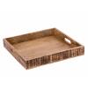Holztablett Servierbrett Deko Tablett eckig Vintage Mangoholz massiv