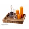 Holztablett Servierbrett Deko Tablett eckig Vintage Mangoholz massiv