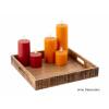 Holztablett Servierbrett Deko Tablett eckig Vintage Mangoholz massiv