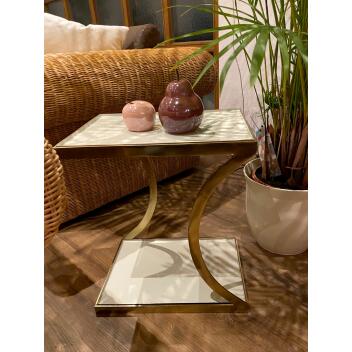 Beistelltisch Dekotisch eckig Sofatisch Tisch Metall gold...