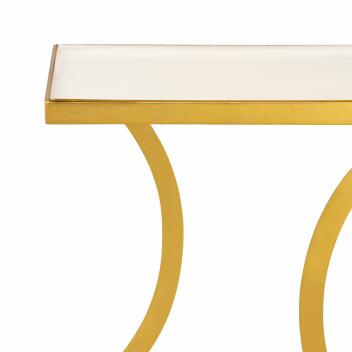 Beistelltisch Dekotisch eckig Sofatisch Tisch Metall gold Emaille