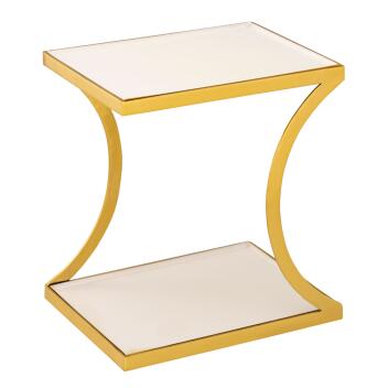 Beistelltisch Dekotisch eckig Sofatisch Tisch Metall gold...
