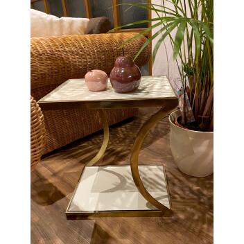 Beistelltisch Dekotisch eckig Sofatisch Tisch Metall gold...