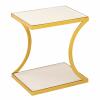 Beistelltisch Dekotisch eckig Sofatisch Tisch Metall gold Emaille