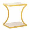 Beistelltisch Dekotisch eckig Sofatisch Tisch Metall gold Emaille