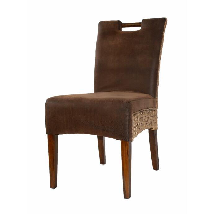 Rattanstuhl Esszimmer Stuhl Bilbao Griff vollgepolstert prairie brown