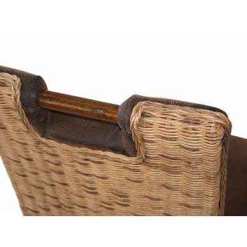 Rattanstuhl Esszimmer Stuhl Bilbao Griff vollgepolstert prairie brown