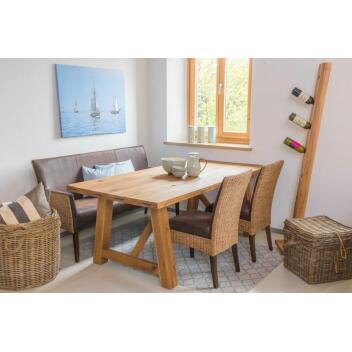 Rattanstuhl Esszimmer Stuhl Bilbao Griff vollgepolstert prairie brown