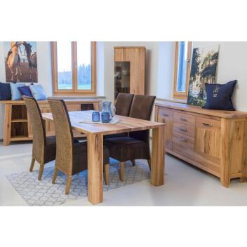 Rattanstühle 4er-Set Antonio Polsterstühle braun Wildlederoptik cogna