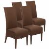 Rattanstühle 4er-Set Antonio Polsterstühle braun Wildlederoptik cogna