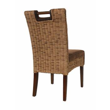 Rattanstuhl Esszimmerstühle 4er SET Bilbao vollgepolstert brown