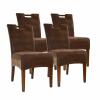 Rattanstuhl Esszimmerstühle 4er SET Bilbao vollgepolstert brown