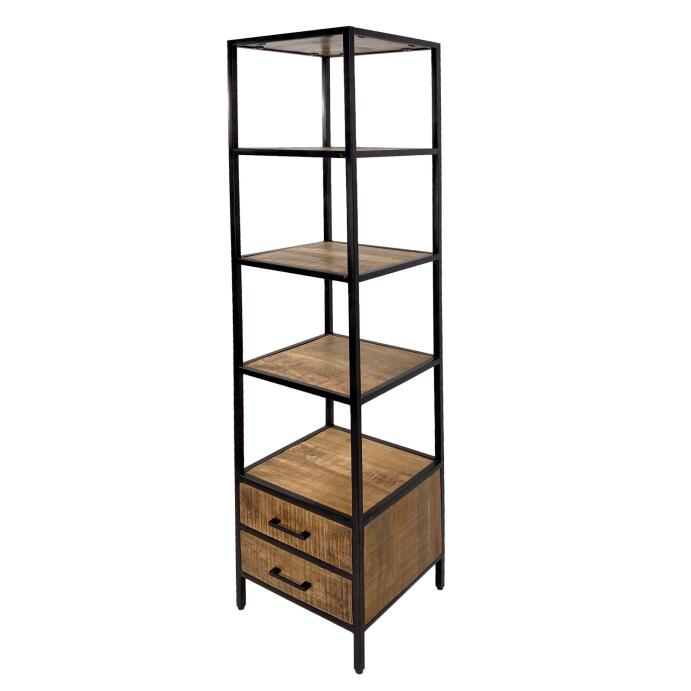 Bücherregal Stand Regal Bücherbord 40x180x40 cm mit Schubladen