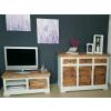 TV Lowboard TV Schrank B 114 H 45 cm Massivholz Fernsehschrank Ibiza