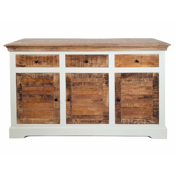 Sideboard Anrichte B 140 H 90 cm Kommode 3türig Ibiza Massivholz