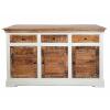 Sideboard Anrichte B 140 H 90 cm Kommode 3türig Ibiza Massivholz