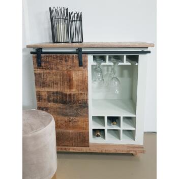 Barschrank B 72 H 80 cm Weinregal Wein Schrank Hausbar Weinbar