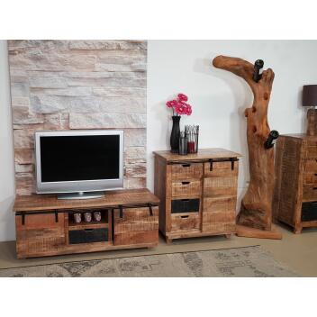 TV Lowboard Massivholz B 125 H 45 cm TV Schrank Fernsehschrank