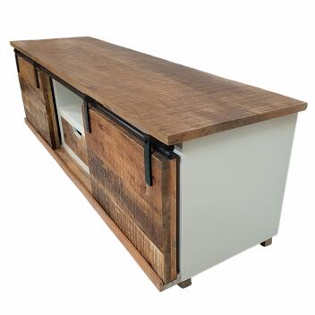 TV Schrank Massivholz B 125 H 45 cm TV Lowboard Fernsehschrank