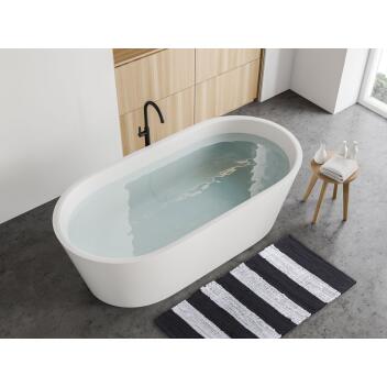Badematte Set 2er groß 80x50 Baumwolle Badezimmerteppich Chindi