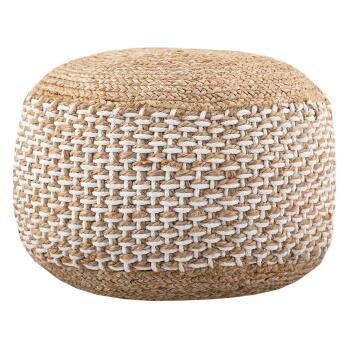 Sitzpouf Jute Sitzhocker rund Deko Hocker natur Sitzpouf Fußhocker