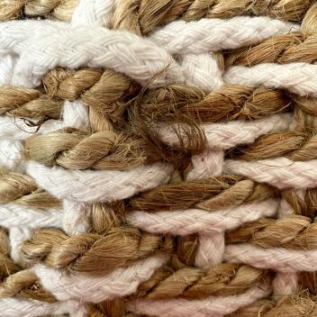 Sitzpouf Jute Sitzhocker rund Deko Hocker natur Sitzpouf Fußhocker