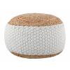 Sitzpouf Jute Sitzhocker rund Deko Hocker natur Sitzpouf Fußhocker
