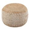 Sitzpouf Jute Sitzhocker rund Deko Hocker natur Sitzpouf Fußhocker