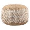 Sitzpouf Jute Sitzhocker rund Deko Hocker natur Sitzpouf Fußhocker