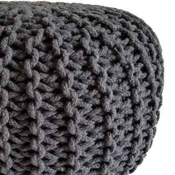 Strickhocker Pouf Sitzpouf Sitzpuff Grobstrick Pouf Bodenkissen Ø 55cm