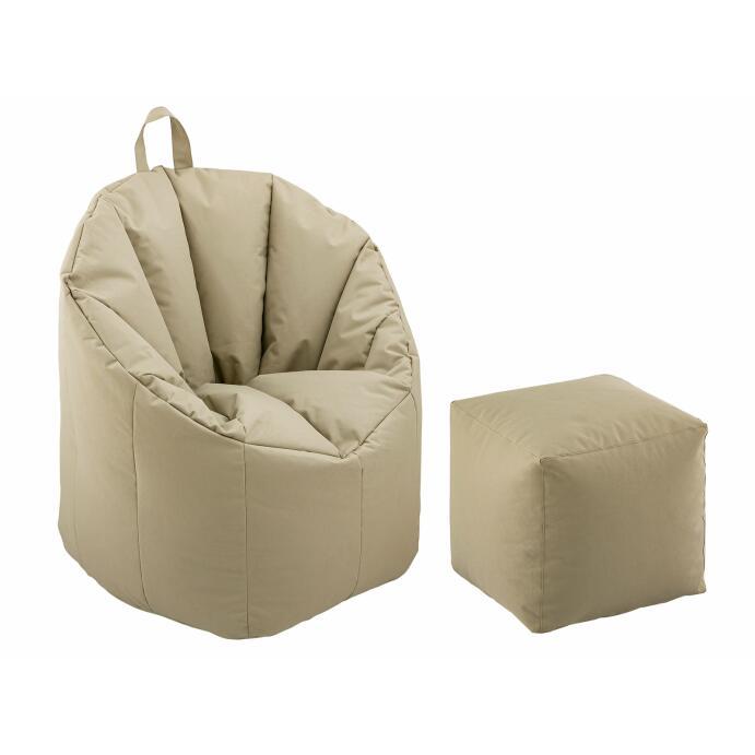 Sitzsessel Set Sitzsack Relaxsessel mit Hocker Big Bamba formstabil
