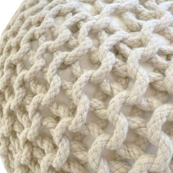 Premium Pouf Sitzpouf Strickhocker Ø 55 cm Innen & Außen waschbar