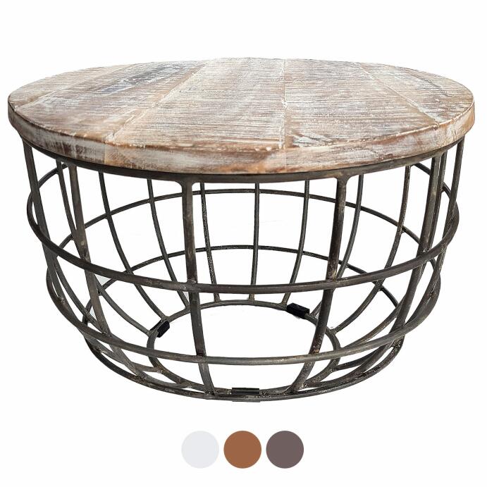 Couchtisch Lexington Beistelltisch Wohnzimmertisch Satztisch Ø 75cm Massivholz