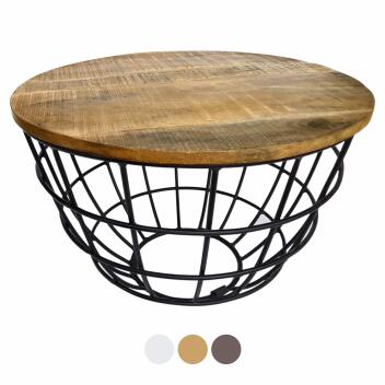 Couchtisch Lexington Beistelltisch Wohnzimmertisch Satztisch Ø 75cm Massivholz