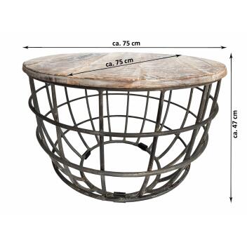 Couchtisch Lexington Beistelltisch Wohnzimmertisch Satztisch Ø 75cm Massivholz