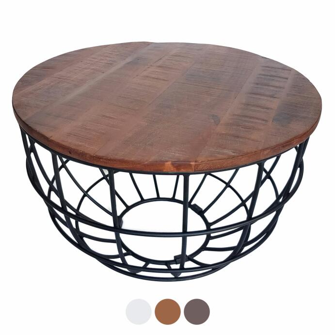 Couchtisch Lexington Beistelltisch Wohnzimmertisch Satztisch Ø 55cm Massivholz