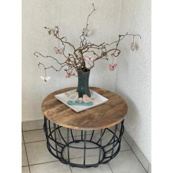 Couchtisch Lexington Beistelltisch Wohnzimmertisch Satztisch Ø 55cm Massivholz