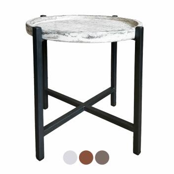 Beistelltisch Wohnzimmertisch rund Omaha Metallgestell vers. Farben