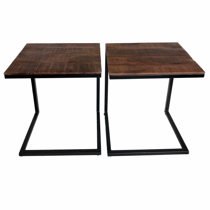 Couchtisch 2er Set Wohnzimmer-Tisch-Set Beistelltisch Atlanta Metall