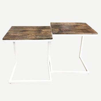 Couchtisch 2er Set Wohnzimmer-Tisch-Set Beistelltisch Atlanta Metall