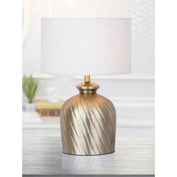 Tischlampe Nachttischlampe ø 30 x H 52 cm Metall Sockel gold silber