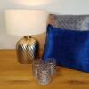 Tischlampe Nachttischlampe ø 30 x H 52 cm Metall Sockel gold silber