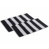 Badematte Set 2er groß 80x50 Baumwolle Badezimmerteppich schwarz-weiß