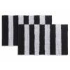 Badematte Set 2er groß 80x50 Baumwolle Badezimmerteppich schwarz-weiß