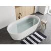 Badematte Set 2er groß 80x50 Baumwolle Badezimmerteppich schwarz-weiß