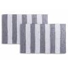 Badematte Set 2er groß 80x50 Baumwolle Badezimmerteppich weiß-grau